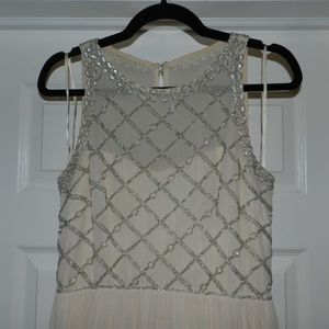 Adrianna Papell High Neck Beaded Maxi Dress